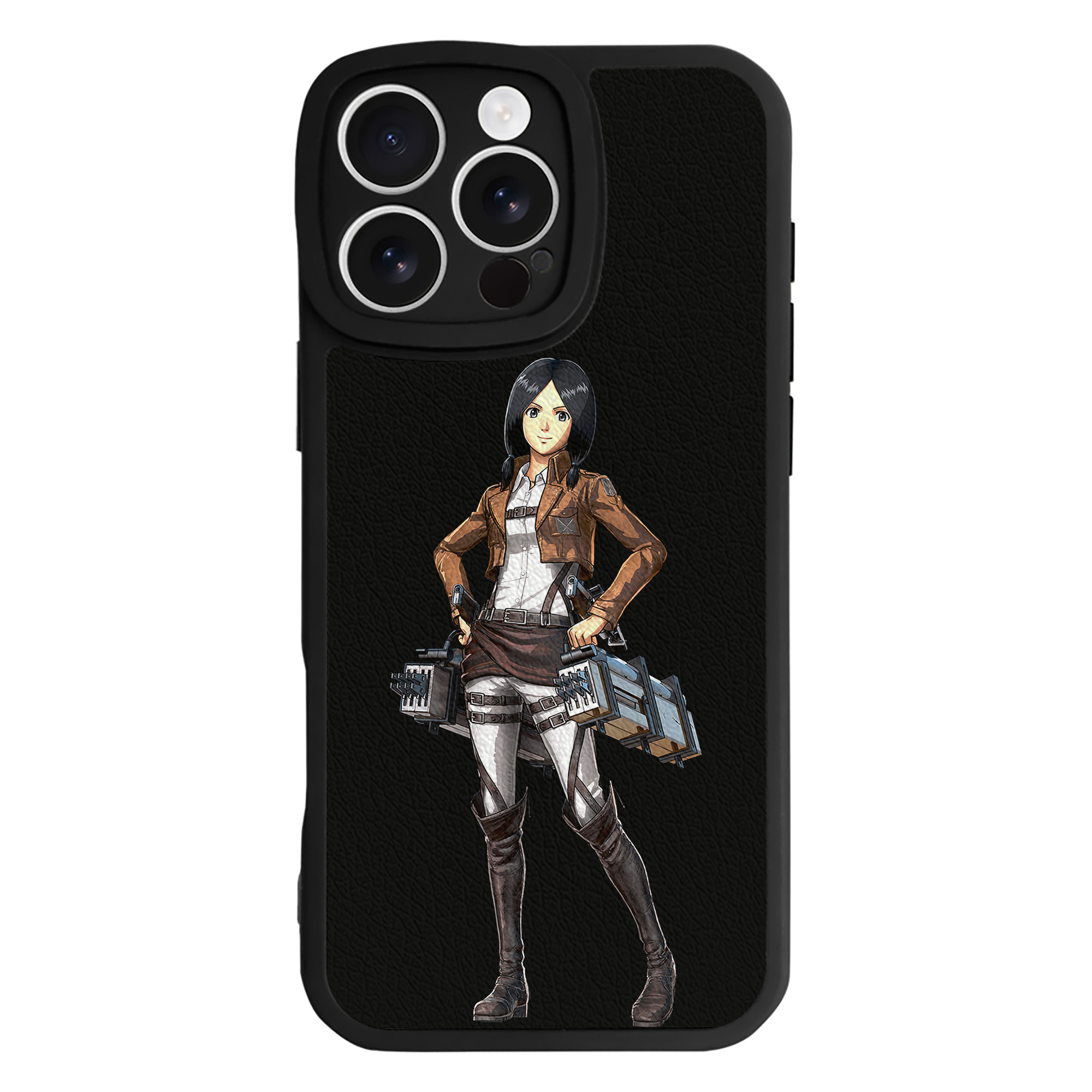 （画像用） 進撃の巨人 ミカサ·アッカーマン Attack on Titan Mikasa Ackerman 【iPhone 16シリーズ対応】シリコンスマホケース（レザー調） 材質：シリコン